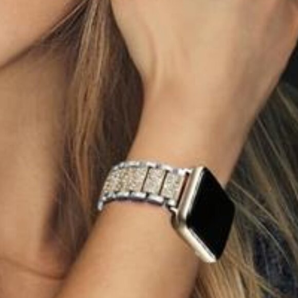 NEW Gold/Silver Rhinestone Aple Watch Band main image 4
